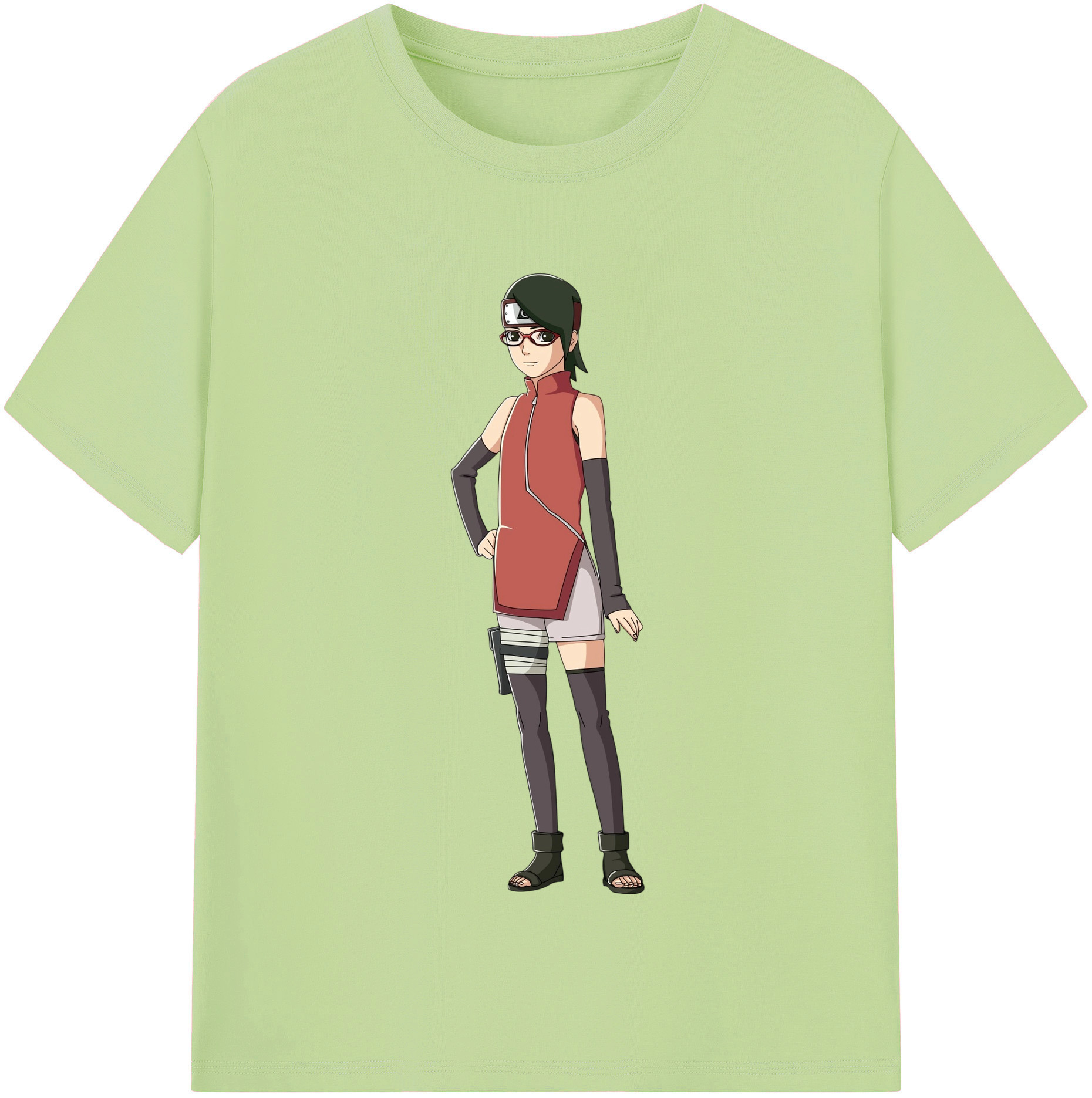 （画像用） NARUTO -ナルト- うちは サラダ Uchiha Sarada 綿100％半袖Tシャツ（フロントプリント）